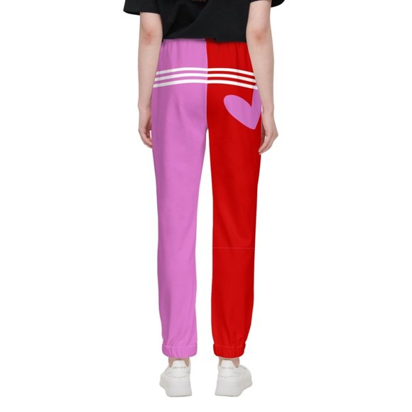 Red & Pink Unisex Casual Fit Jogging Pants - Picture 2 of 6